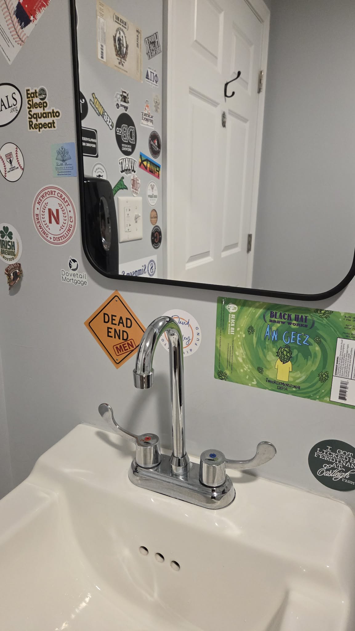 Dead End Men sticker at Black Hat Brew Works